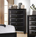 Briana 5-drawer Bedroom Chest Black - Walo Furniture 