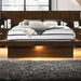 Jessica Wood Eastern King LED Panel Bed Cappuccino - Walo Furniture 