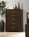 Jessica 5-drawer Bedroom Chest Cappuccino - Walo Furniture 