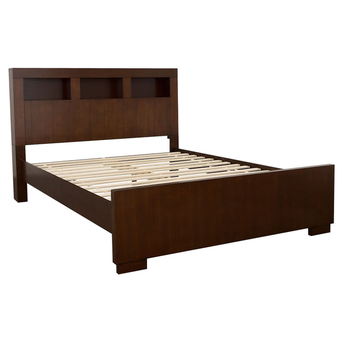 Jessica 4-piece California King Bedroom Set Cappuccino - Walo Furniture 