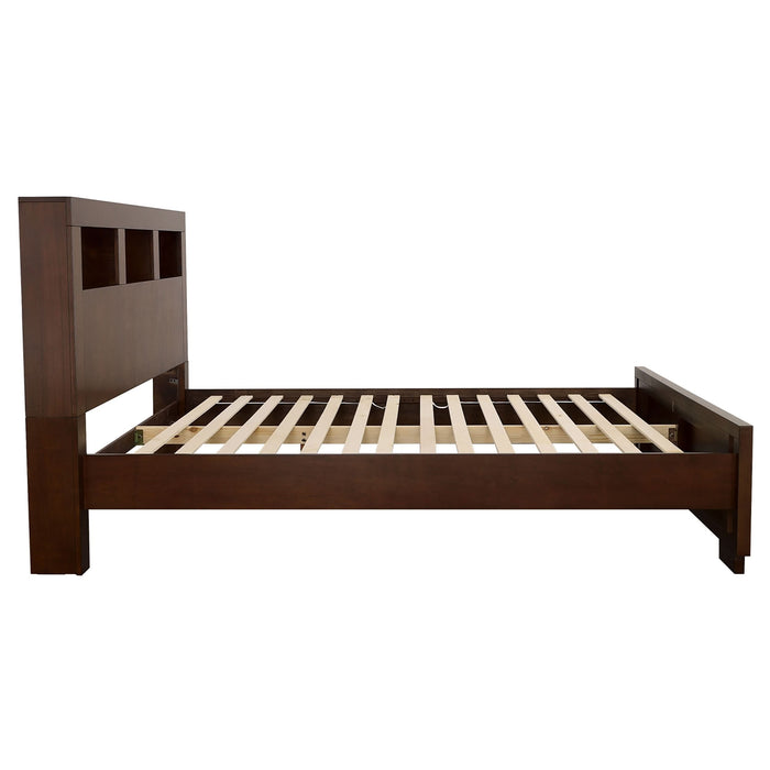 Jessica 5-piece California King Bedroom Set Cappuccino - Walo Furniture 