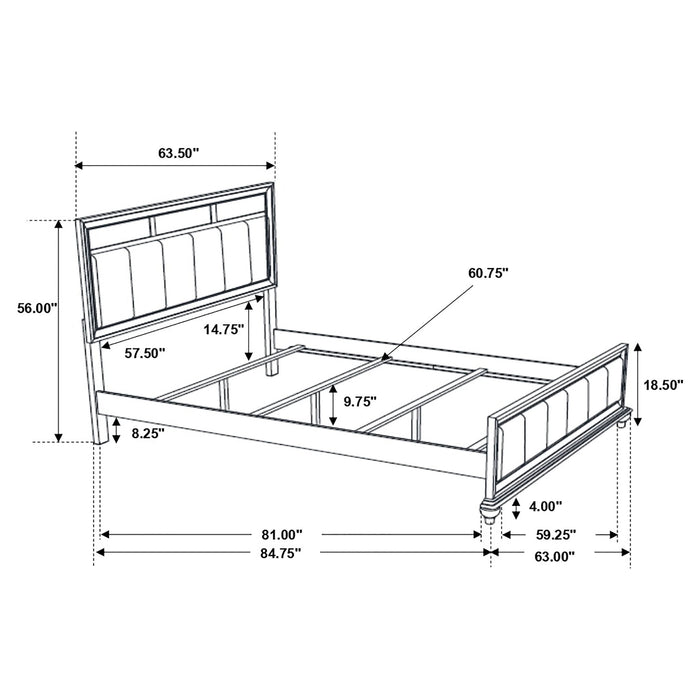 Barzini Wood Queen Panel Bed Black - Walo Furniture 