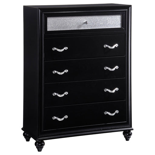 Barzini 5-drawer Bedroom Chest Black - Walo Furniture 