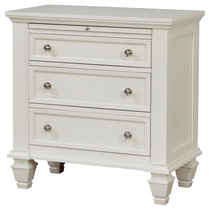 Sandy Beach 3-drawer Nightstand Cream White - Walo Furniture 