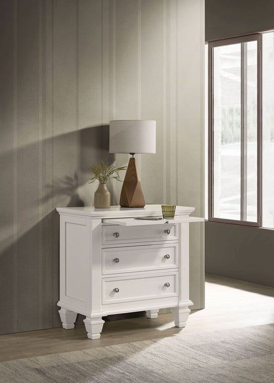 Sandy Beach 3-drawer Nightstand Cream White - Walo Furniture 