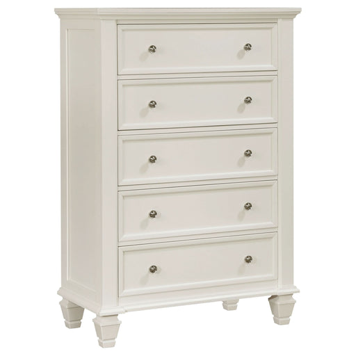 Sandy Beach 5-drawer Bedroom Chest Cream White - Walo Furniture 