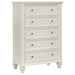 Sandy Beach 5-drawer Bedroom Chest Cream White - Walo Furniture 