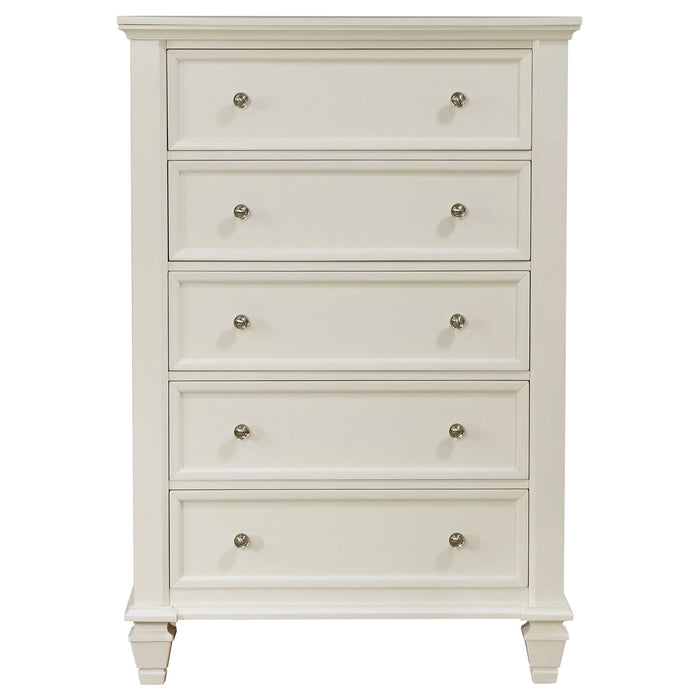 Sandy Beach 5-drawer Bedroom Chest Cream White - Walo Furniture 