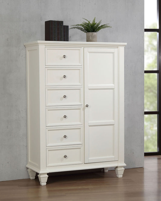 Sandy Beach 8-drawer Door Chest Cream White - Walo Furniture 