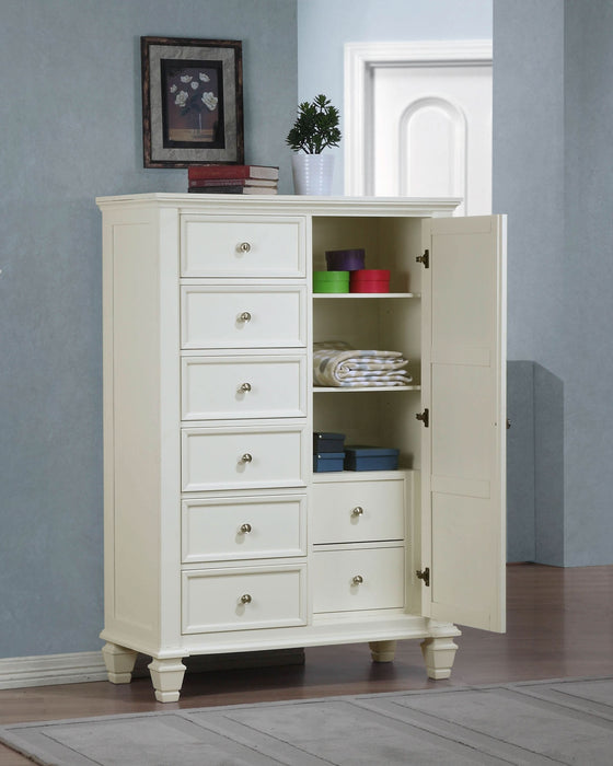 Sandy Beach 8-drawer Door Chest Cream White - Walo Furniture 