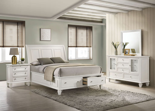 Sandy Beach 4-piece Eastern King Bedroom Set Cream White - Walo Furniture 