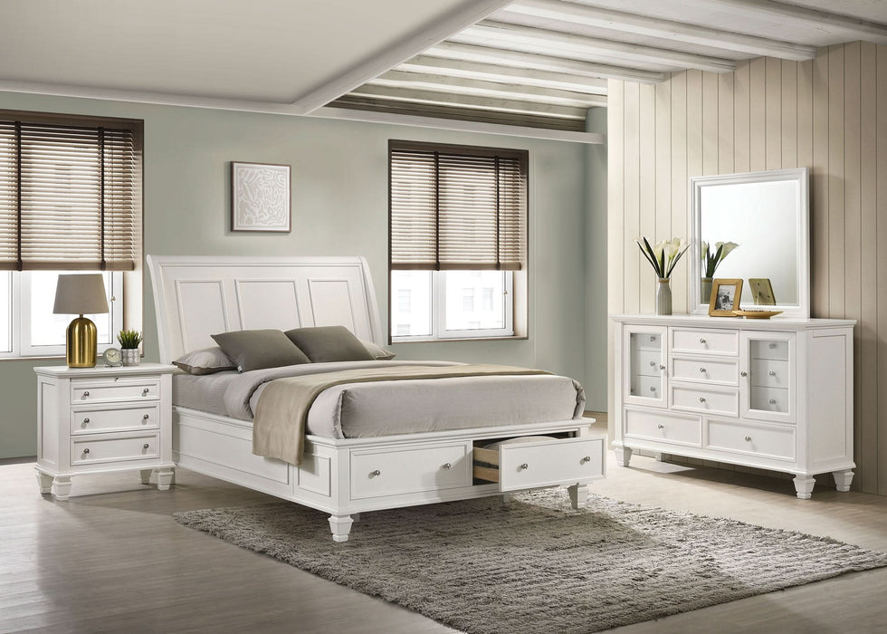 Sandy Beach 4-piece Eastern King Bedroom Set Cream White - Walo Furniture 