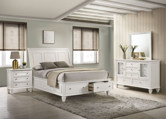 Sandy Beach 4-piece Queen Bedroom Set Cream White - Walo Furniture 