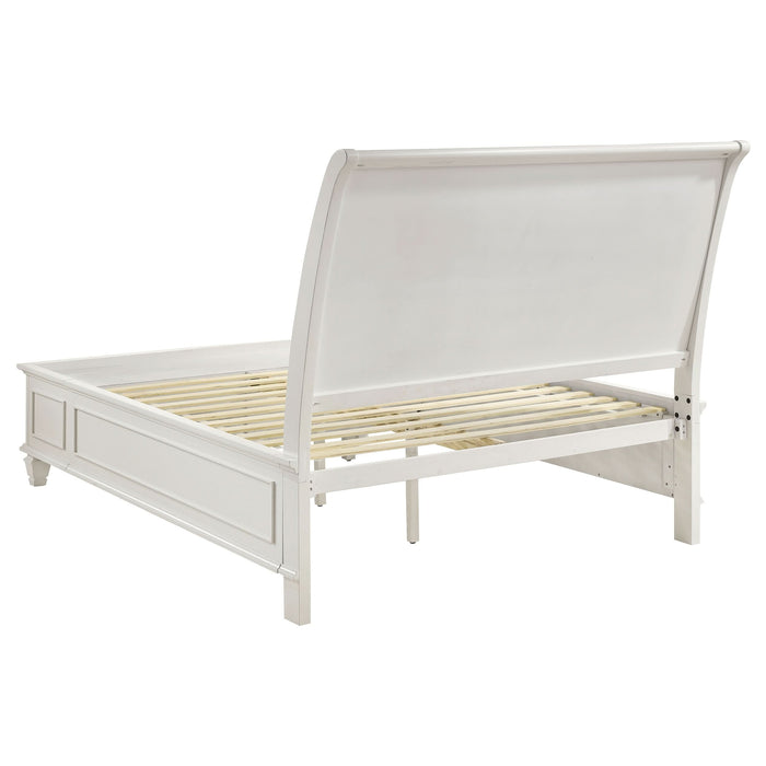 Sandy Beach 5-piece Queen Bedroom Set Cream White - Walo Furniture 