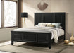 Sandy Beach Wood Queen Panel Bed Black - Walo Furniture 