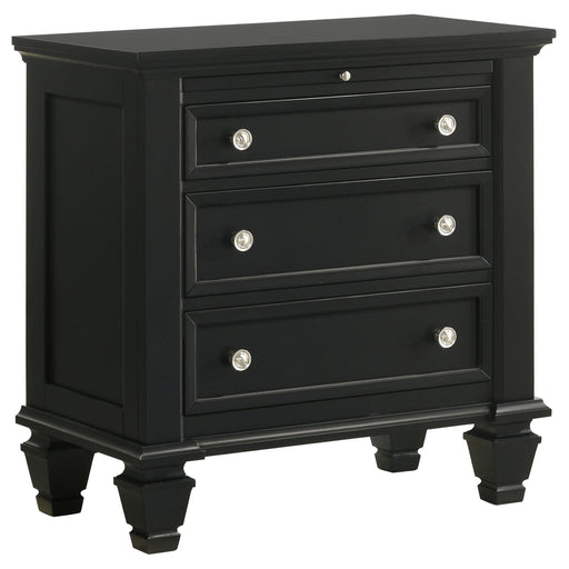 Sandy Beach 3-drawer Nightstand Black - Walo Furniture 