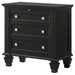 Sandy Beach 3-drawer Nightstand Black - Walo Furniture 