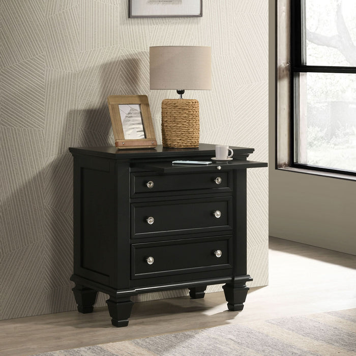 Sandy Beach 3-drawer Nightstand Black - Walo Furniture 