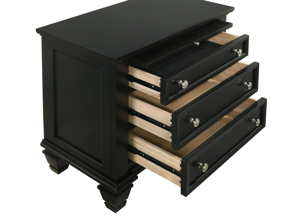 Sandy Beach 3-drawer Nightstand Black - Walo Furniture 