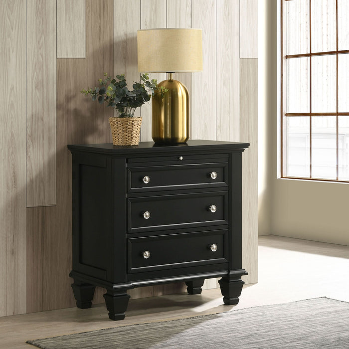 Sandy Beach 3-drawer Nightstand Black - Walo Furniture 