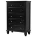 Sandy Beach 5-drawer Bedroom Chest Black - Walo Furniture 