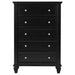 Sandy Beach 5-drawer Bedroom Chest Black - Walo Furniture 