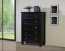 Sandy Beach 5-drawer Bedroom Chest Black - Walo Furniture 