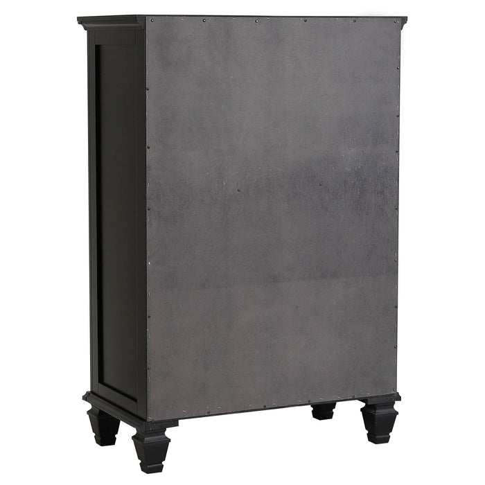 Sandy Beach 5-drawer Bedroom Chest Black - Walo Furniture 