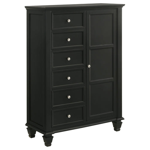 Sandy Beach 8-drawer Door Chest Black - Walo Furniture 