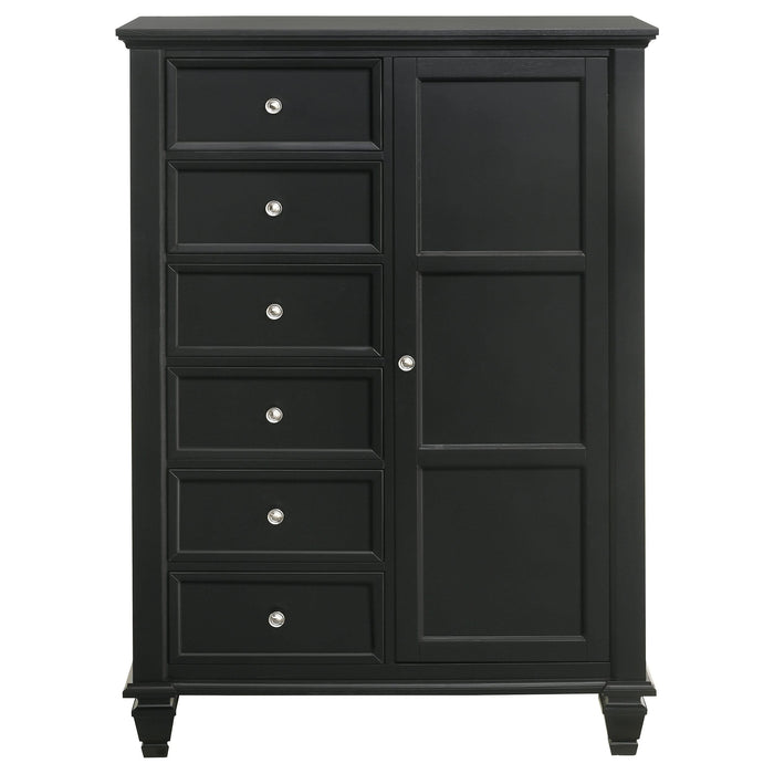 Sandy Beach 8-drawer Door Chest Black - Walo Furniture 