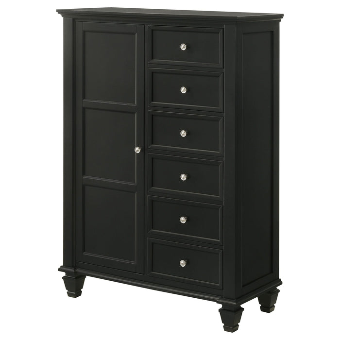 Sandy Beach 8-drawer Door Chest Black - Walo Furniture 