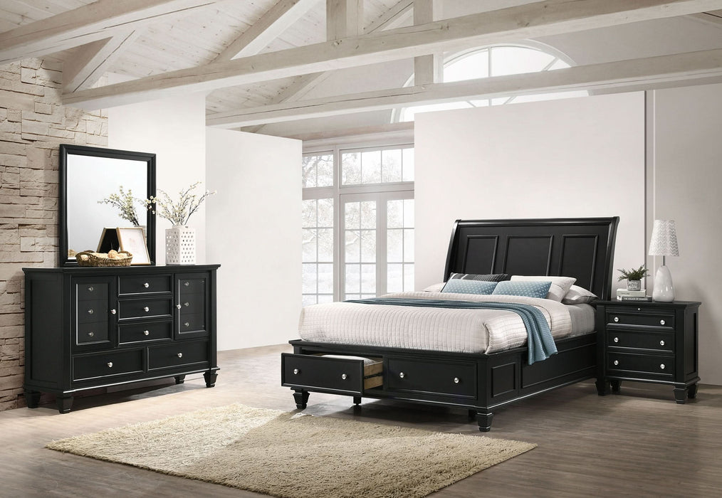 Sandy Beach 4-piece Eastern King Bedroom Set Black - Walo Furniture 