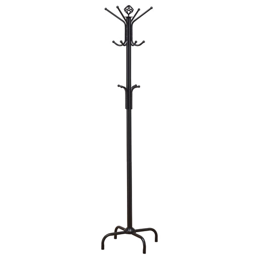 Collier 12 Hook Freestanding Coat Rack Hat Hanger Black - Walo Furniture 