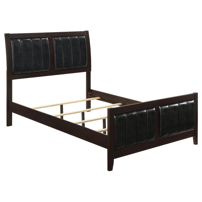 Carlton Wood Full Panel Bed Cappuccino - Walo Furniture 