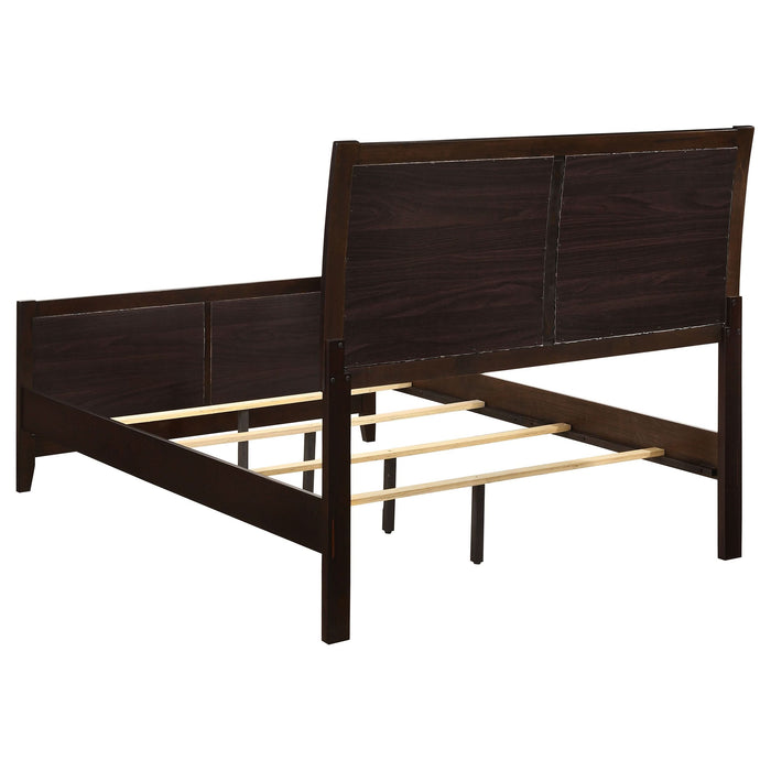 Carlton Wood Full Panel Bed Cappuccino - Walo Furniture 