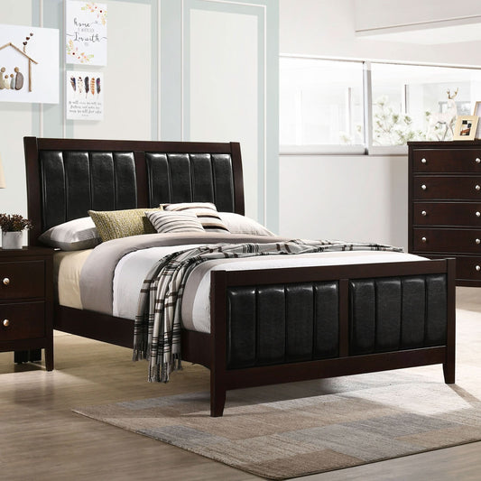 Carlton Wood Full Panel Bed Cappuccino - Walo Furniture 