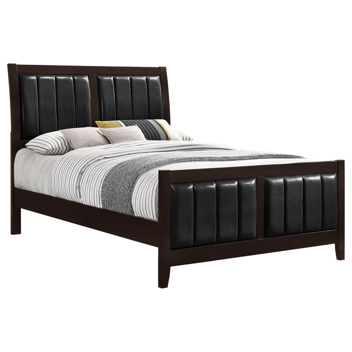 Carlton Wood Eastern King Panel Bed Cappuccino - Walo Furniture 