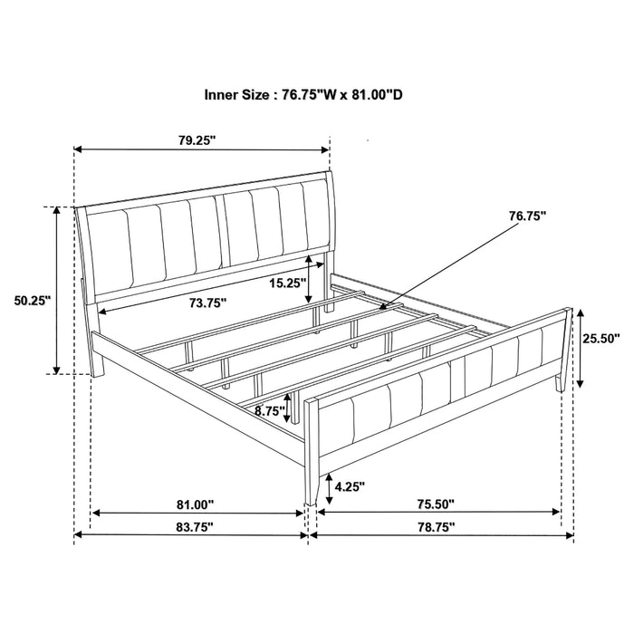 Carlton Wood Eastern King Panel Bed Cappuccino - Walo Furniture 