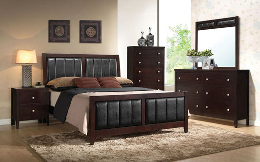 Carlton 4-piece Eastern King Bedroom Set Cappuccino - Walo Furniture 