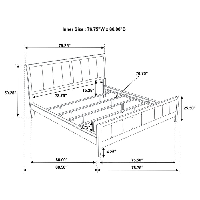 Carlton Wood California King Panel Bed Cappuccino - Walo Furniture 