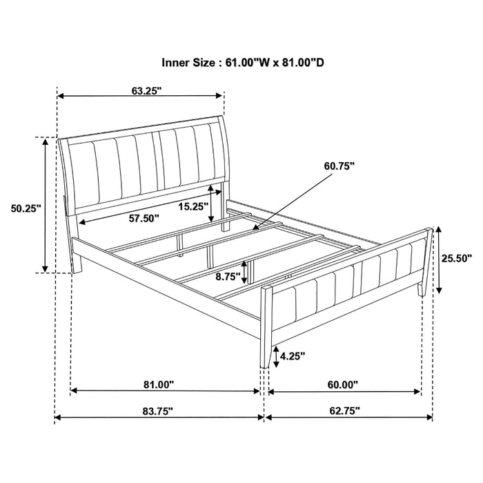 Carlton Wood Queen Panel Bed Cappuccino - Walo Furniture 