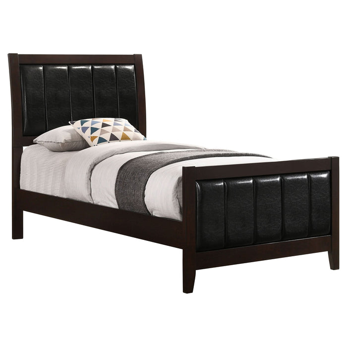 Carlton Wood Twin Panel Bed Cappuccino - Walo Furniture 