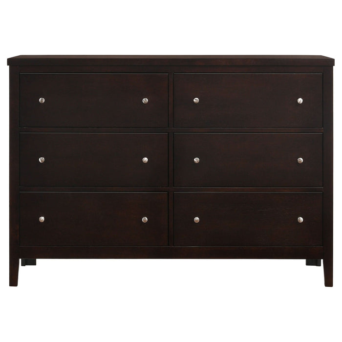 Carlton 6-drawer Dresser Cappuccino - Walo Furniture 