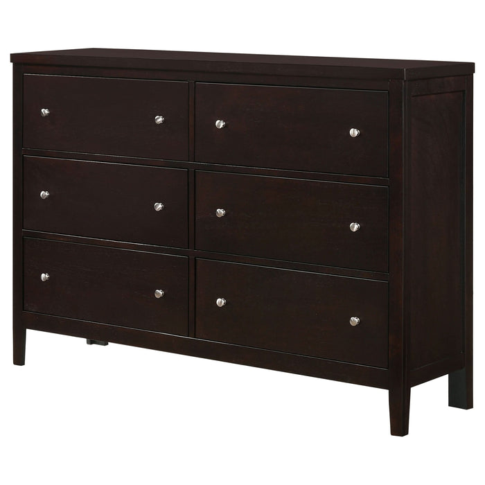 Carlton 6-drawer Dresser Cappuccino - Walo Furniture 