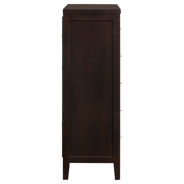 Carlton 5-drawer Bedroom Chest Cappuccino - Walo Furniture 