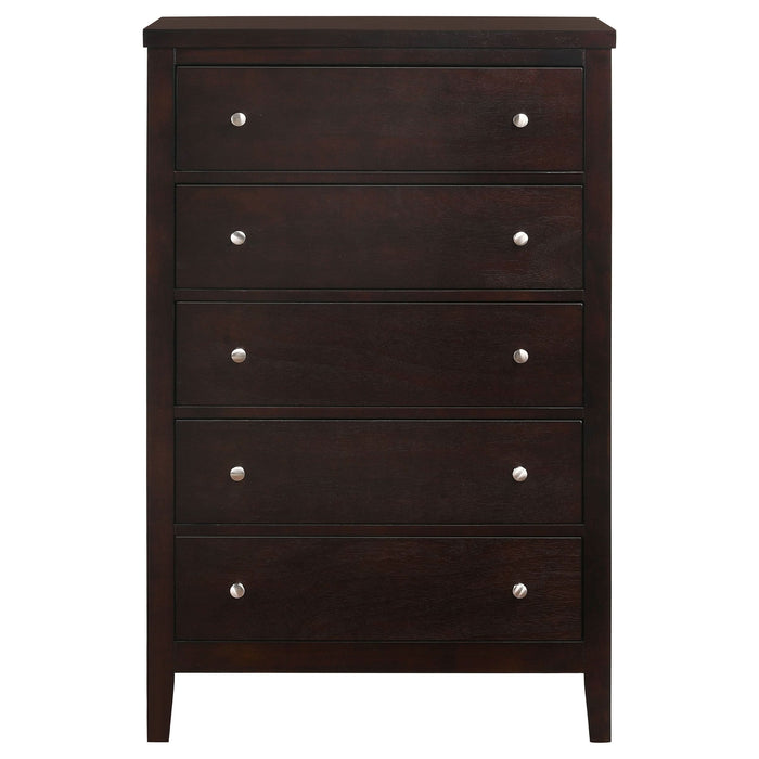 Carlton 5-drawer Bedroom Chest Cappuccino - Walo Furniture 