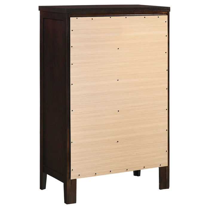 Carlton 5-drawer Bedroom Chest Cappuccino - Walo Furniture 