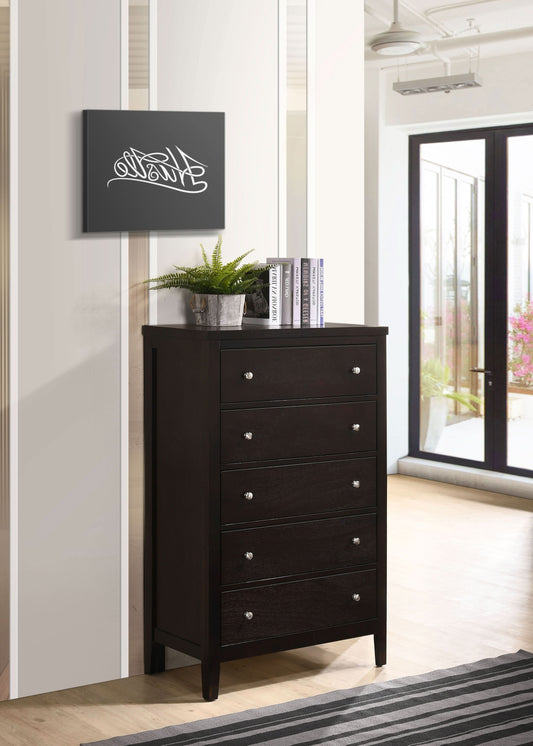 Carlton 5-drawer Bedroom Chest Cappuccino - Walo Furniture 