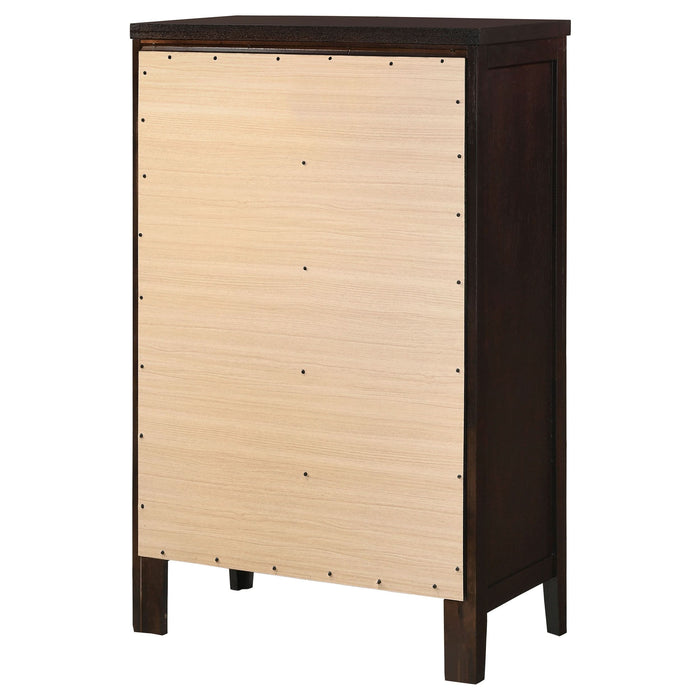 Carlton 5-drawer Bedroom Chest Cappuccino - Walo Furniture 