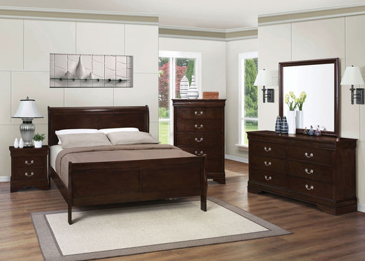 Louis Philippe 5-piece Full Bedroom Set Cappuccino - Walo Furniture 